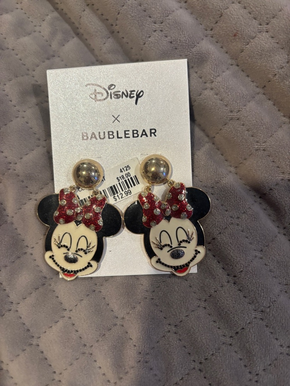 Kids Minnie Mouse Red Bow Earrings